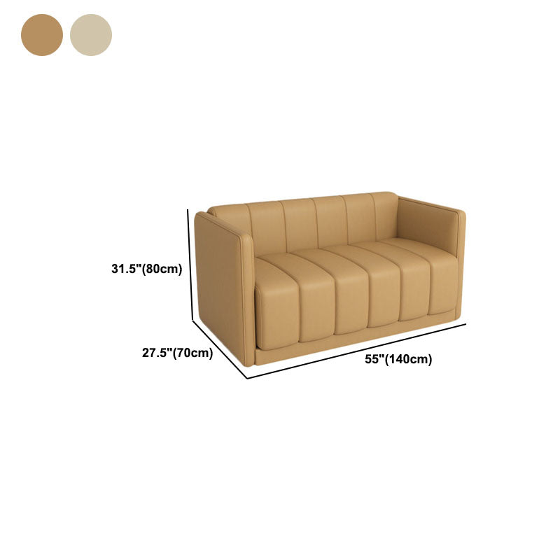 Canapé en faux cuir moderne pour 2 personnes cousues