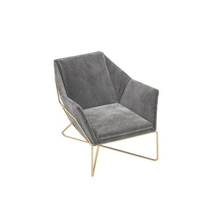 Grey Velvet Sofa with Tight Back and Gold Frame for Living Room