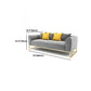 Grey Velvet Sofa with Tight Back and Gold Frame for Living Room