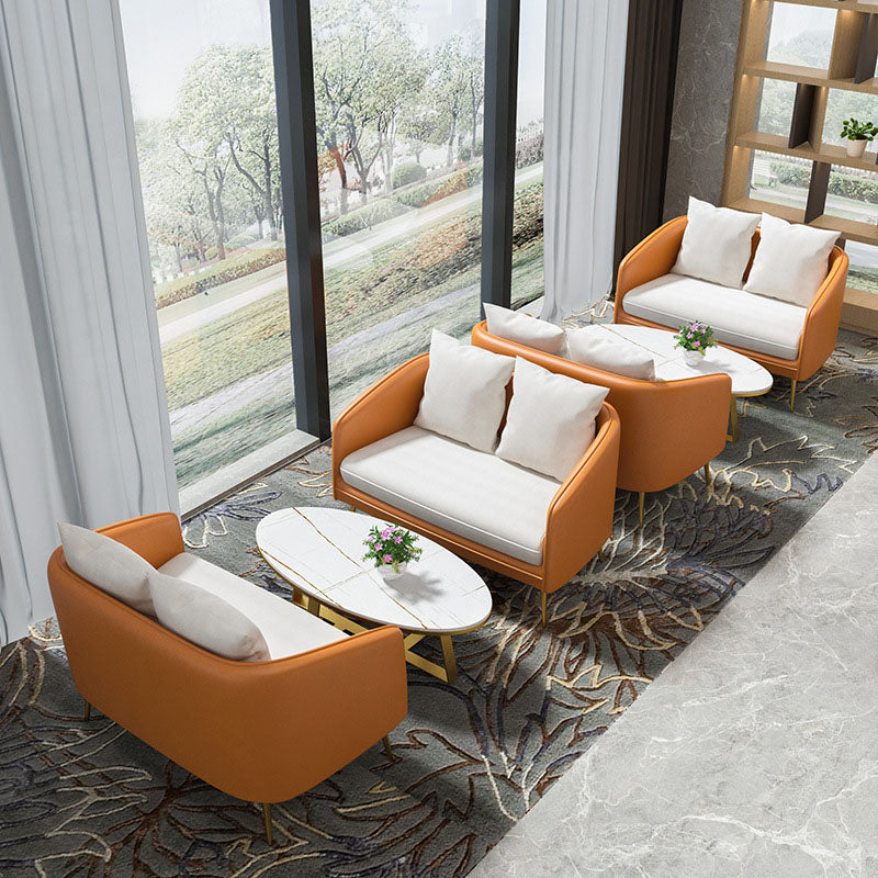 Faux Leather 27.56" W Tight Back Sofa for Living Room, Apartment Clearhalo 'furn' 'furn_sofas' 'Furniture' 'Living Room Furniture' 'Sofa' 'sofas' 5911715