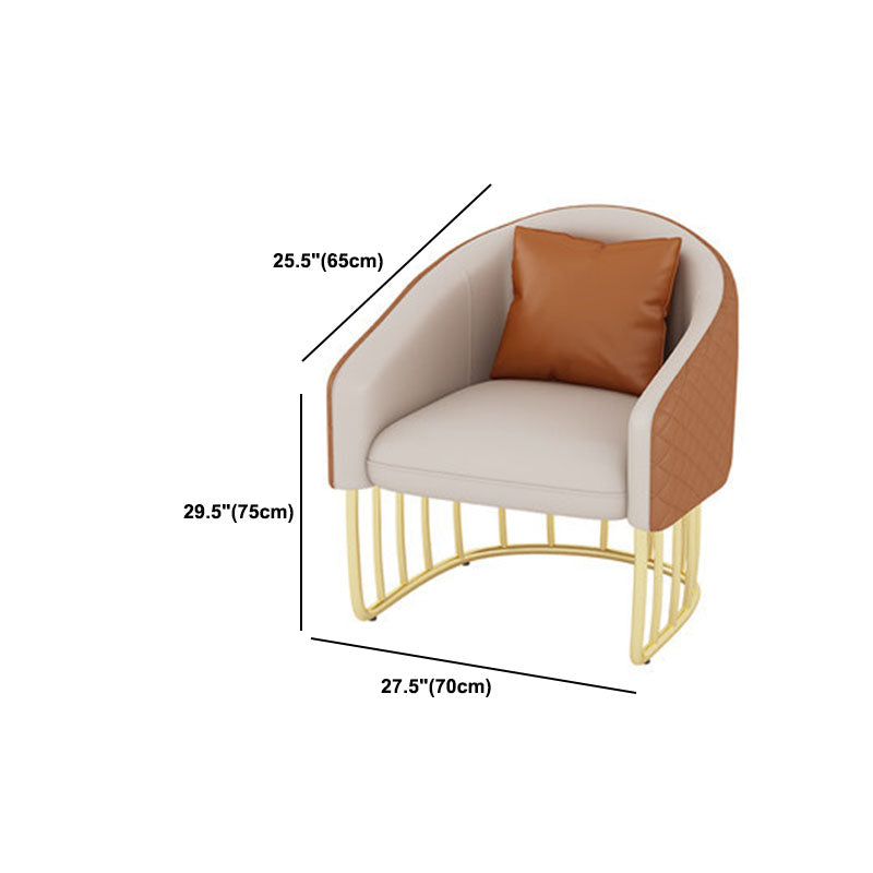Schuine arm bank faux leer 25,59 "brede bank met gouden frame