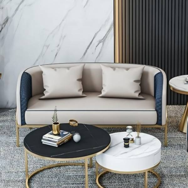 MODERNE 22,83 "Large canapé en cuir en cuir en cuir en pente pour le salon