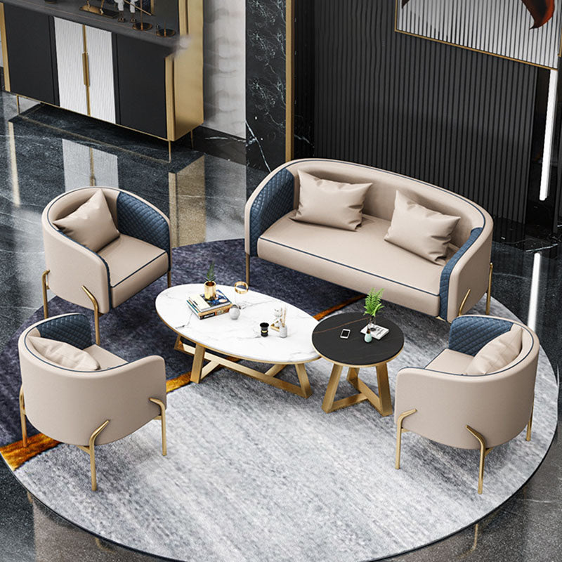 MODERNE 22,83 "Large canapé en cuir en cuir en cuir en pente pour le salon