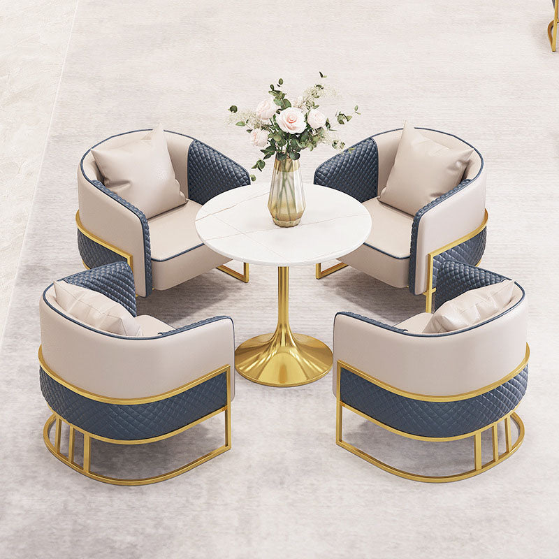 Genuine Leather Sofa Contemporary Tuxedo Arm Sofa with Tight Back