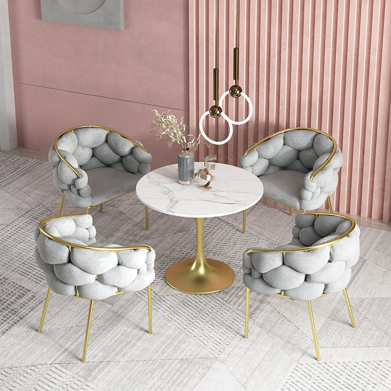 Sofá de brazo inclinado con la parte posterior de galletas 23.62 "con marco de oro con marco de oro