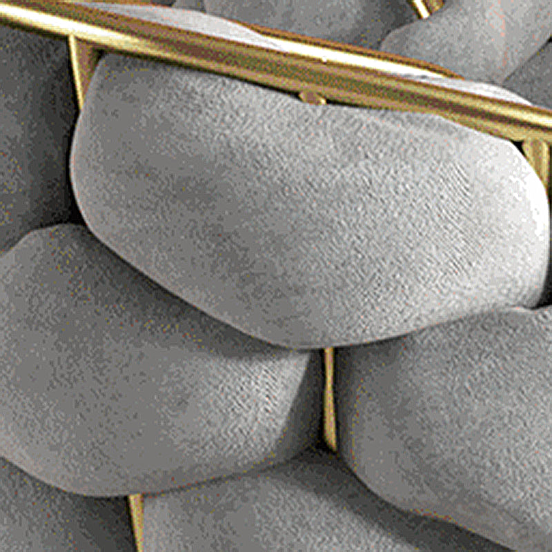 Sofá de brazo inclinado con la parte posterior de galletas 23.62 "con marco de oro con marco de oro