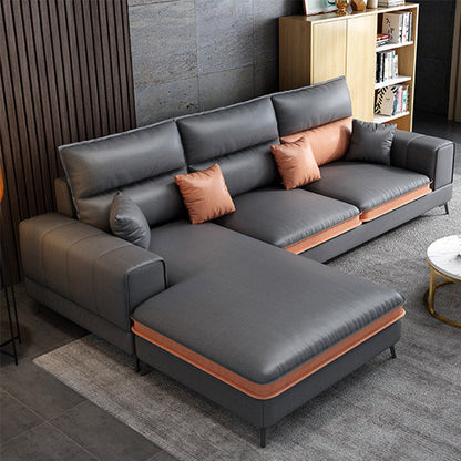 Glam stazionario in pelle stazionaria soggiorno braccio ad incasso Cussionssofa