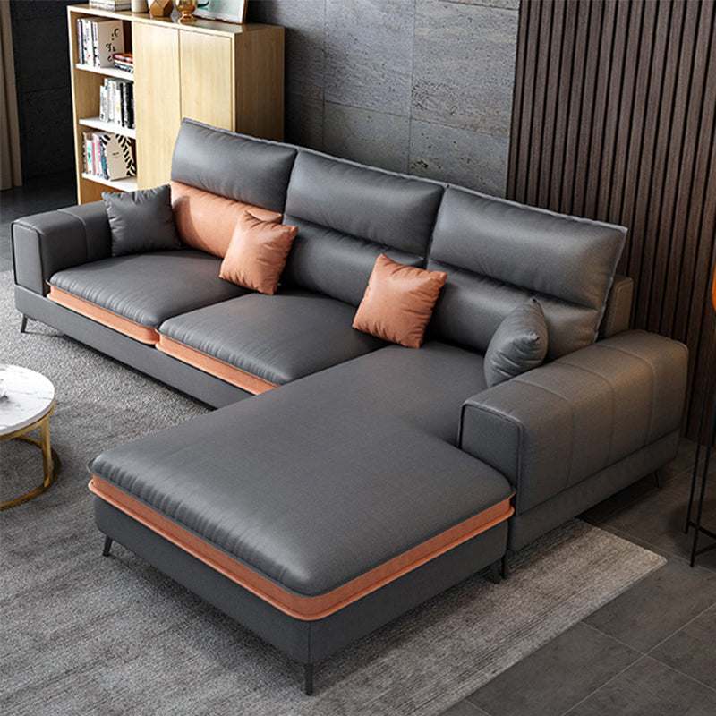 Glam stazionario in pelle stazionaria soggiorno braccio ad incasso Cussionssofa