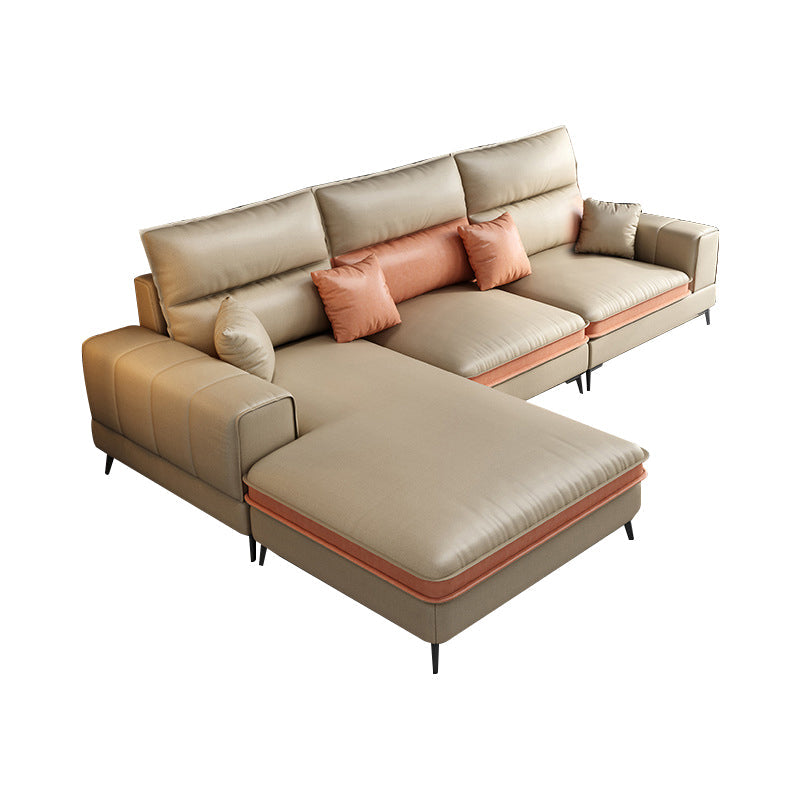 Glam stazionario in pelle stazionaria soggiorno braccio ad incasso Cussionssofa