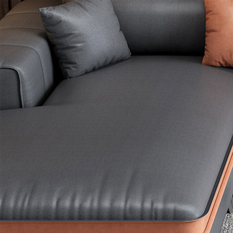 Glam stazionario in pelle stazionaria soggiorno braccio ad incasso Cussionssofa