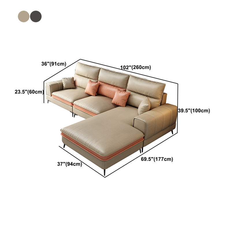 Glam stazionario in pelle stazionaria soggiorno braccio ad incasso Cussionssofa