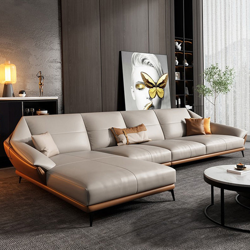 Glamofa -Chaise Stationäre echte Lederausgeflügelte Armkissen Sitzgelegenheiten