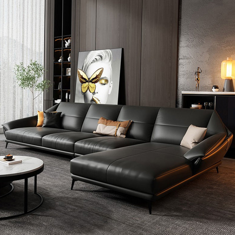 Glamofa -Chaise Stationäre echte Lederausgeflügelte Armkissen Sitzgelegenheiten