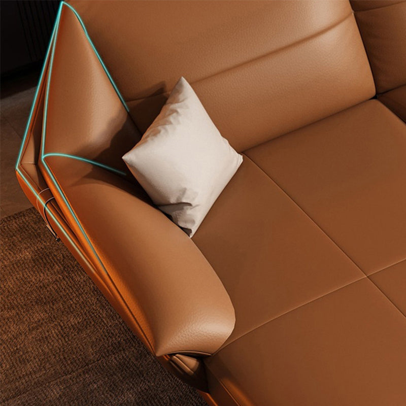 Glamofa -Chaise Stationäre echte Lederausgeflügelte Armkissen Sitzgelegenheiten