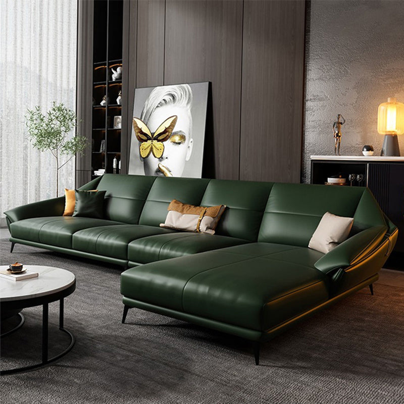 Glamofa -Chaise Stationäre echte Lederausgeflügelte Armkissen Sitzgelegenheiten