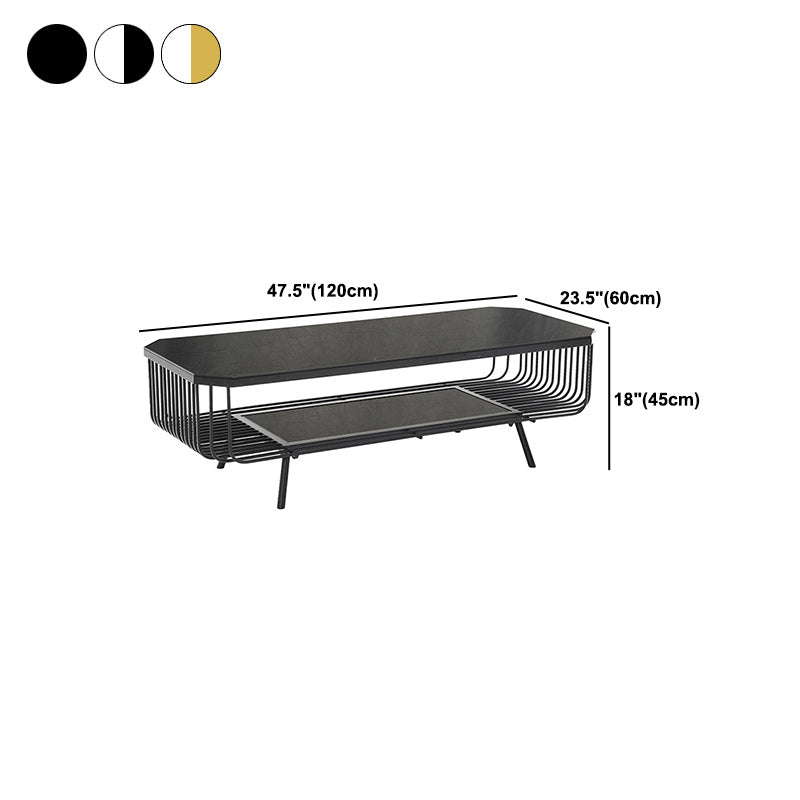 Tavolino moderno in telaio rettangolare in vetro tavolo da cocktail per casa