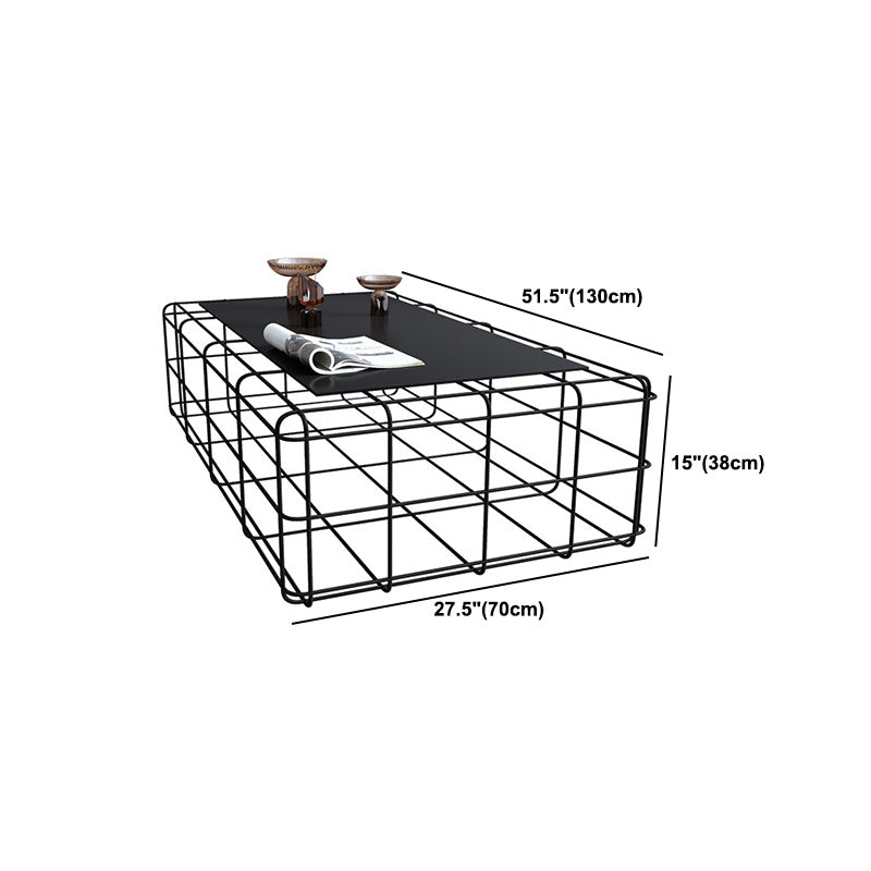 Tavolino moderno di metà secolo con top di ferro in nero