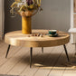 Mesa de centro de madera envejecida de madera clara del país francés para la sala de estar