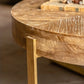Mesa de centro de madera envejecida de madera clara del país francés para la sala de estar
