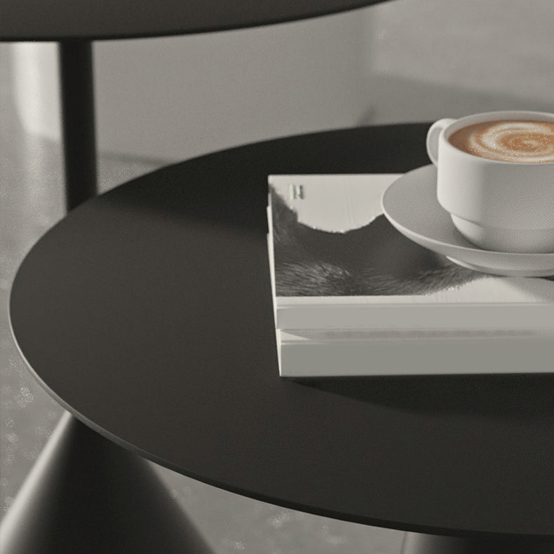 Iron 2 Piece Bunching Tables with Round Top and Pedestal Base Clearhalo 'Coffee & Accent Tables' 'Coffee Tables' 'coffee_tables' 'furn' 'furn_coffee_tables' 'Furniture' 'Living Room Furniture' 5912110