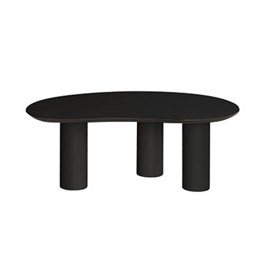 Scandinavian 3 Legs Coffee Table Free form Wooden Coffee Cocktail Table for Living Room 35.4"L x 19.7"W x 13"H Black Clearhalo 'Coffee & Accent Tables' 'Coffee Tables' 'coffee_tables' 'furn' 'furn_coffee_tables' 'Furniture' 'Living Room Furniture' 5912145