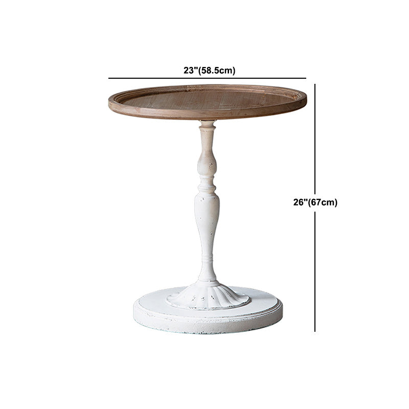 French Country Distressed Pedestal Cocktail Table Wooden Coffee Table for Home