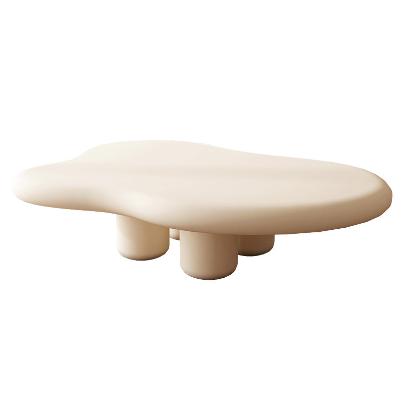Scandinavian Wooden Coffee Table Free Form 3 Legs Cocktail Table for Home Off-White Clearhalo 'Coffee & Accent Tables' 'Coffee Tables' 'coffee_tables' 'furn' 'furn_coffee_tables' 'Furniture' 'Living Room Furniture' 5912269