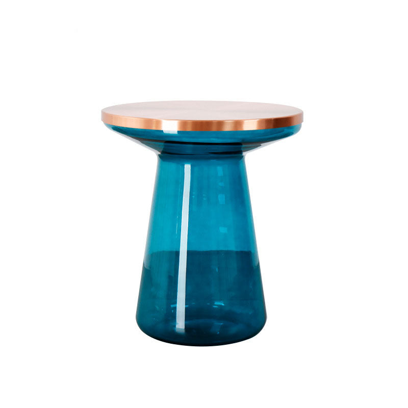 20.47" Tall Mid-century Style Side End Table Glass Pedestal Round Sofa Side Accent Table Clearhalo 'Coffee & Accent Tables' 'End & Side Tables' 'end_side_tables' 'furn' 'furn_end_side_tables' 'Furniture' 'Living Room Furniture' 5912293