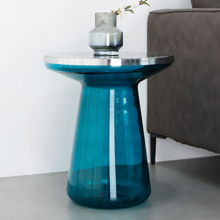 20.47" Tall Mid-century Style Side End Table Glass Pedestal Round Sofa Side Accent Table Clearhalo 'Coffee & Accent Tables' 'End & Side Tables' 'end_side_tables' 'furn' 'furn_end_side_tables' 'Furniture' 'Living Room Furniture' 5912309