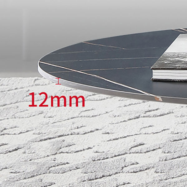 21.65 "/23.62"背の高いスチール3脚エンドテーブルモダンラウンドスレートトップサイドテーブル