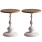 Wood Round Top Side Table Iron Pedestal End Table - Distressed Surface Treatment White 2 Clearhalo 'Coffee & Accent Tables' 'End & Side Tables' 'end_side_tables' 'furn' 'furn_end_side_tables' 'Furniture' 'Living Room Furniture' 5912412