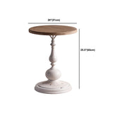Wood Round Top Side Table Iron Pedestal End Table - Distressed Surface Treatment Clearhalo 'Coffee & Accent Tables' 'End & Side Tables' 'end_side_tables' 'furn' 'furn_end_side_tables' 'Furniture' 'Living Room Furniture' 5912420