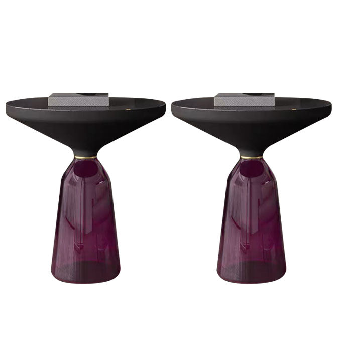 21,26 "tavolo da divano rotondo di divano rotondo in vetro in vetro in stile 21.26"