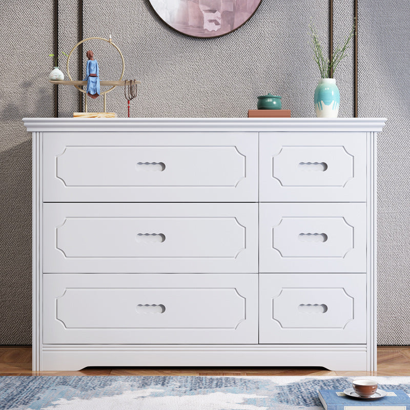 Cofre de acento contemporáneo con 6 cajones cerrados suaves en madera de goma