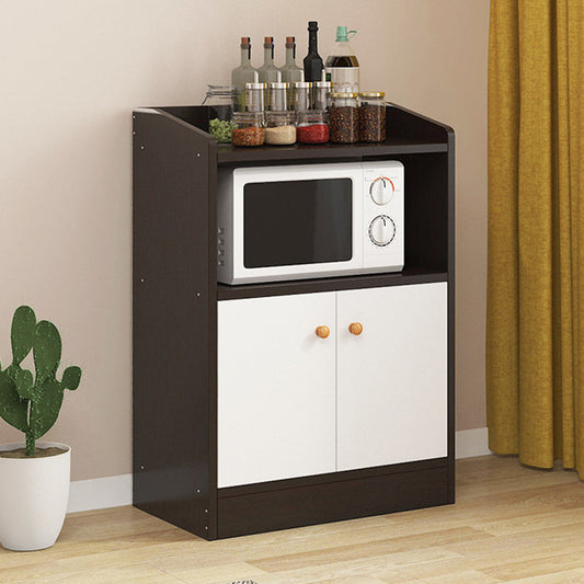 Modern Knobs Side Cabinet Rectangle Wood Storage Cabinet with Drawer 23.6"L x 11.8"W x 35.4"H Dark Walnut