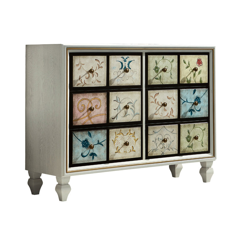 Mid-Century Modern Rectangle Side Cabinet Wood Storage Cabinet 47"L x 16"W x 35"H Off-White Clearhalo 'Cabinets & Chests' 'cabinets_chests' 'furn' 'furn_cabinets_chests' 'Furniture' 'Living Room Furniture' 5912634