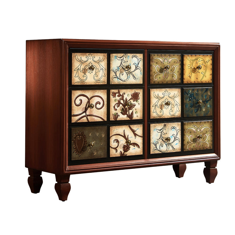 Mid-Century Modern Rectangle Side Cabinet Wood Storage Cabinet 47"L x 16"W x 35"H Nut-Brown Clearhalo 'Cabinets & Chests' 'cabinets_chests' 'furn' 'furn_cabinets_chests' 'Furniture' 'Living Room Furniture' 5912635