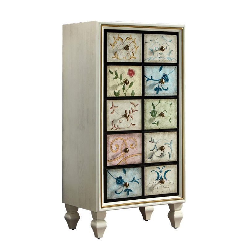 Mid-Century Modern Rectangle Side Cabinet Wood Storage Cabinet 21"L x 16"W x 33"H Off-White Clearhalo 'Cabinets & Chests' 'cabinets_chests' 'furn' 'furn_cabinets_chests' 'Furniture' 'Living Room Furniture' 5912637