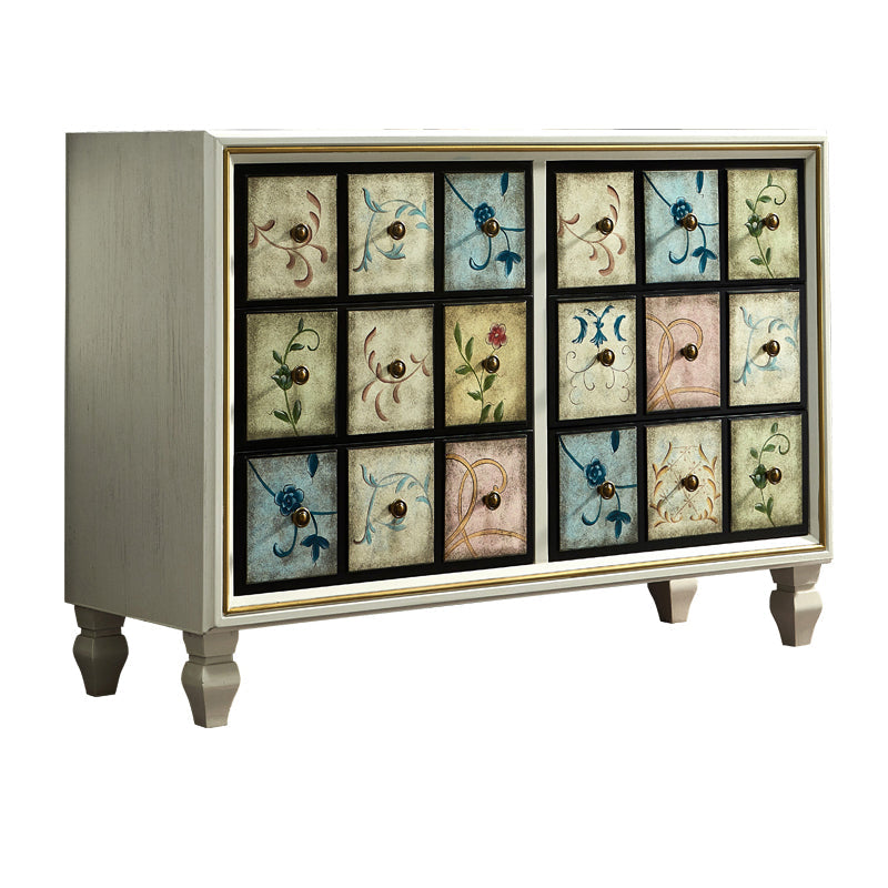 Mid-Century Modern Rectangle Side Cabinet Wood Storage Cabinet 49"L x 18"W x 35"H Off-White Clearhalo 'Cabinets & Chests' 'cabinets_chests' 'furn' 'furn_cabinets_chests' 'Furniture' 'Living Room Furniture' 5912641