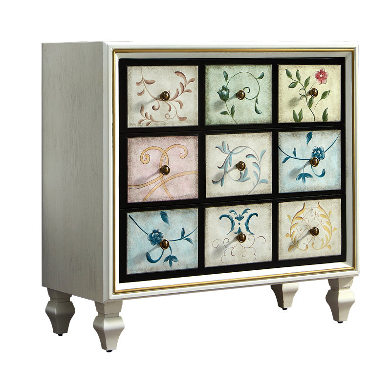 Mid-Century Modern Rectangle Side Cabinet Wood Storage Cabinet 35"L x 16"W x 35"H Off-White Clearhalo 'Cabinets & Chests' 'cabinets_chests' 'furn' 'furn_cabinets_chests' 'Furniture' 'Living Room Furniture' 5912642