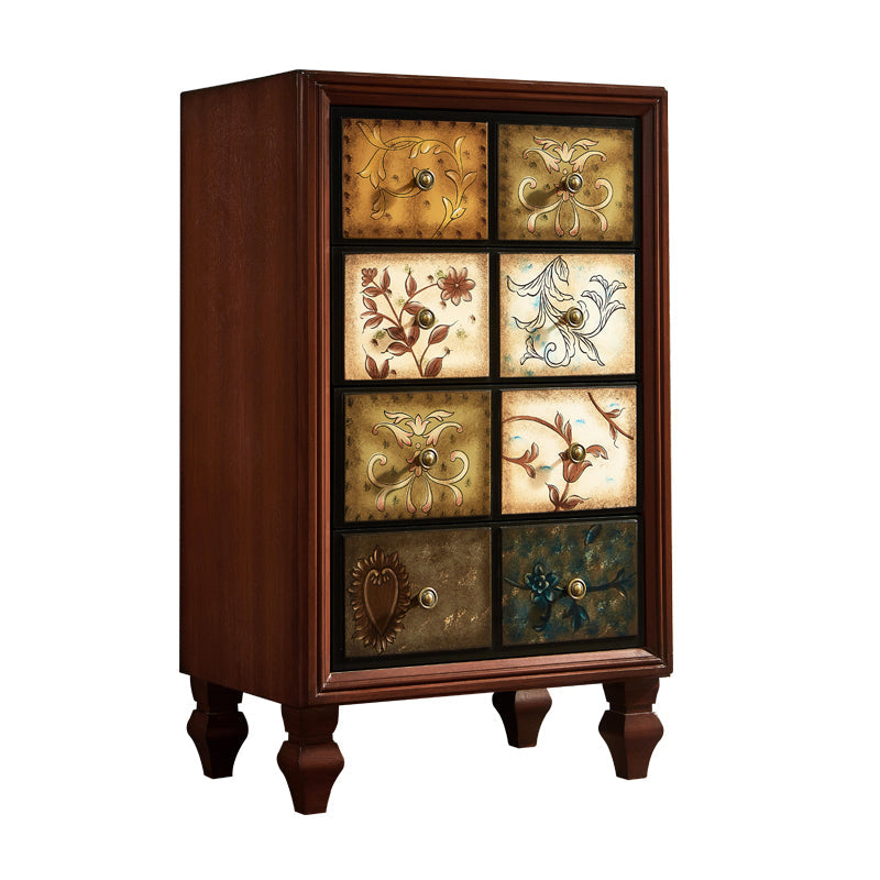 Mid-Century Modern Rectangle Side Cabinet Wood Storage Cabinet 24"L x 16"W x 39"H Nut-Brown Clearhalo 'Cabinets & Chests' 'cabinets_chests' 'furn' 'furn_cabinets_chests' 'Furniture' 'Living Room Furniture' 5912645