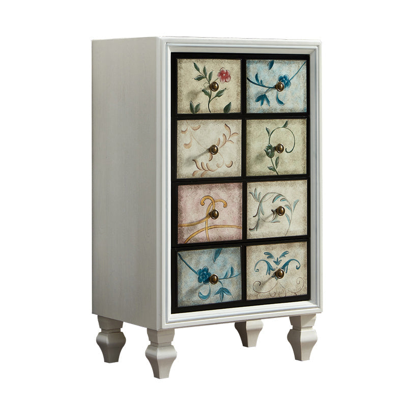 Mid-Century Modern Rectangle Side Cabinet Wood Storage Cabinet 24"L x 16"W x 39"H Off-White Clearhalo 'Cabinets & Chests' 'cabinets_chests' 'furn' 'furn_cabinets_chests' 'Furniture' 'Living Room Furniture' 5912649