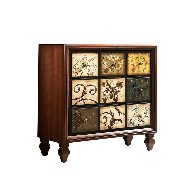 Mid-Century Modern Rectangle Side Cabinet Wood Storage Cabinet 35"L x 16"W x 35"H Nut-Brown Clearhalo 'Cabinets & Chests' 'cabinets_chests' 'furn' 'furn_cabinets_chests' 'Furniture' 'Living Room Furniture' 5912651