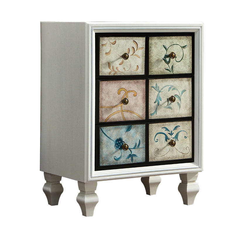 Mid-Century Modern Rectangle Side Cabinet Wood Storage Cabinet 24"L x 16"W x 32"H Off-White Clearhalo 'Cabinets & Chests' 'cabinets_chests' 'furn' 'furn_cabinets_chests' 'Furniture' 'Living Room Furniture' 5912652