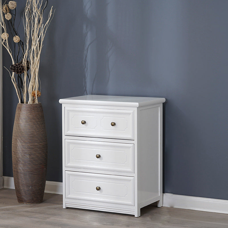 Rectangle Wood Side Cabinet Knobs Storage Cabinet with Drawer 20"L x 13"W x 24"H White Clearhalo 'Cabinets & Chests' 'cabinets_chests' 'furn' 'furn_cabinets_chests' 'Furniture' 'Living Room Furniture' 5912668