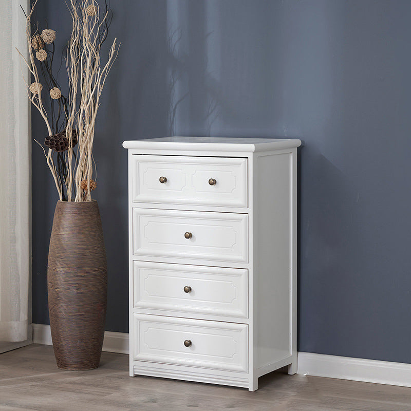 Rectangle Wood Side Cabinet Knobs Storage Cabinet with Drawer 20"L x 13"W x 31"H White Clearhalo 'Cabinets & Chests' 'cabinets_chests' 'furn' 'furn_cabinets_chests' 'Furniture' 'Living Room Furniture' 5912670