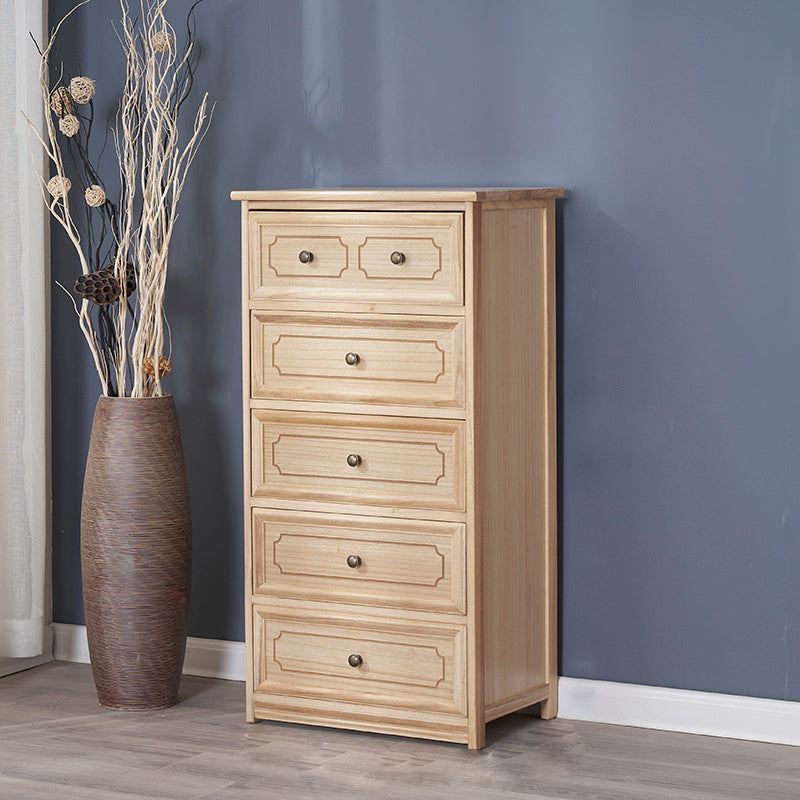Rectangle Wood Side Cabinet Knobs Storage Cabinet with Drawer 20"L x 13"W x 38"H Natural Clearhalo 'Cabinets & Chests' 'cabinets_chests' 'furn' 'furn_cabinets_chests' 'Furniture' 'Living Room Furniture' 5912677