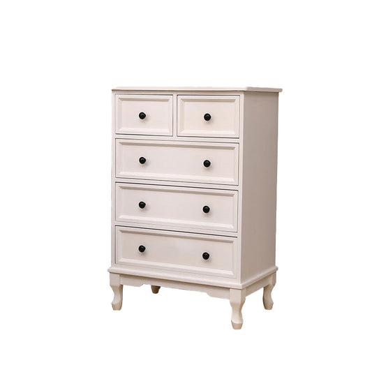 White Modern Side Cabinet Rectangle Wood Knobs Cabinet with Drawer White 5