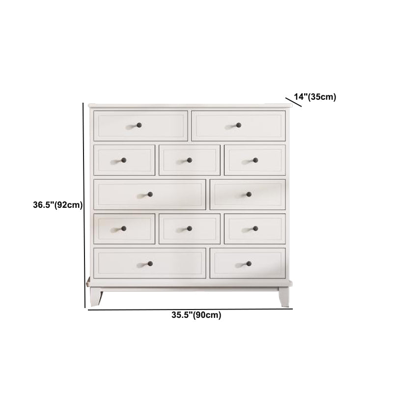 Witte moderne zijkast rechthoek houten knoppen kast met lade