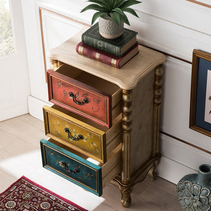 Mobile laterale moderno di metà secolo manici in legno con cassetto